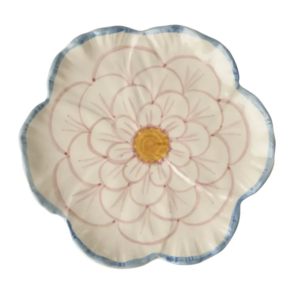 RICE Flower plate Ø19.5 cm, border Blue Best