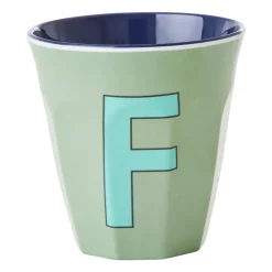RICE melamin cup medium letter - F 30 cl, Khaki BlueGreen Hot