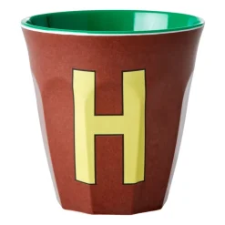 RICE melamin cup medium letter - H 30 cl, Brown BrownGreen Hot