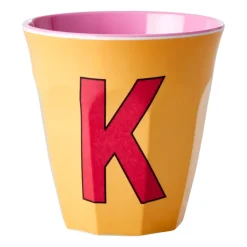 RICE melamin cup medium letter - K 30 cl, Apricot Pink Best