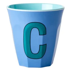 RICE melamin cup medium letter - C 30 cl, New dusty blue BlueGreen Hot