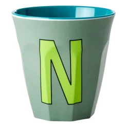 RICE melamin cup medium letter - N 30 cl, Khaki BlueGreen Outlet