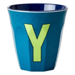 RICE melamin cup medium letter - Y 30 cl, Emerald green BlueGreen Clearance