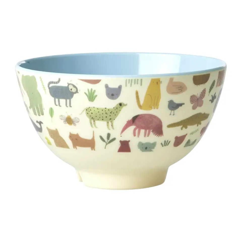 RICE melamine bowl small, Sweet Jungle Print-Soft Blue Hot