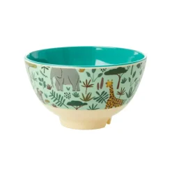 RICE melamine bowl small, -jungle animals Green