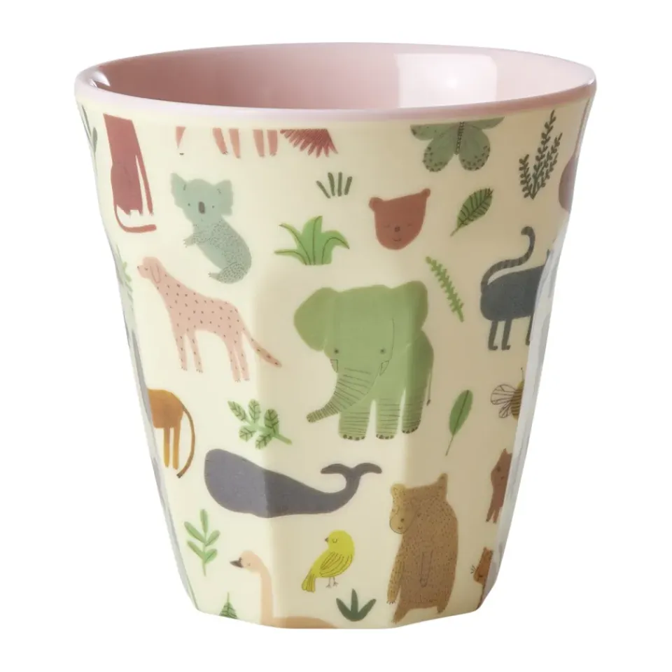 RICE melamine cup medium, Sweet Jungle Print-Soft Pink Online
