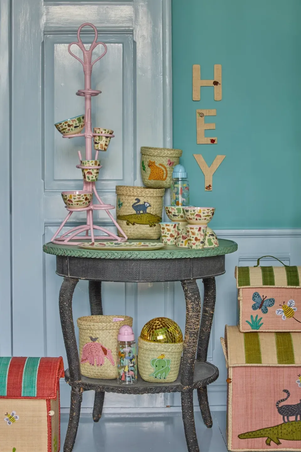 RICE melamine cup medium, Sweet Jungle Print-Soft Pink Online