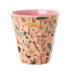 RICE melamine cup medium, coral-jungle animals Pink Online