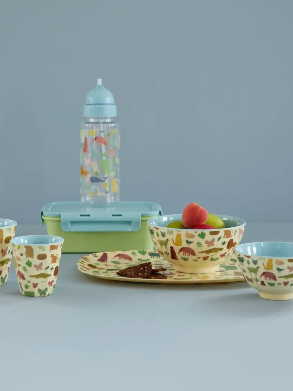RICE melamine cup medium, Sweet Jungle Print-Soft Blue Outlet