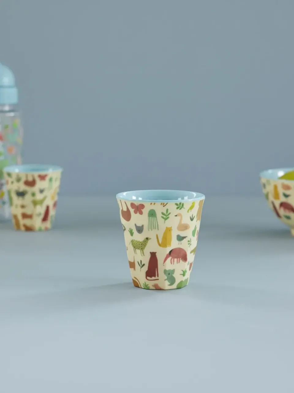 RICE melamine cup medium, Sweet Jungle Print-Soft Blue Outlet