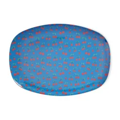 RICE melamine plate 22x30 cm, Cherry BluePink Hot