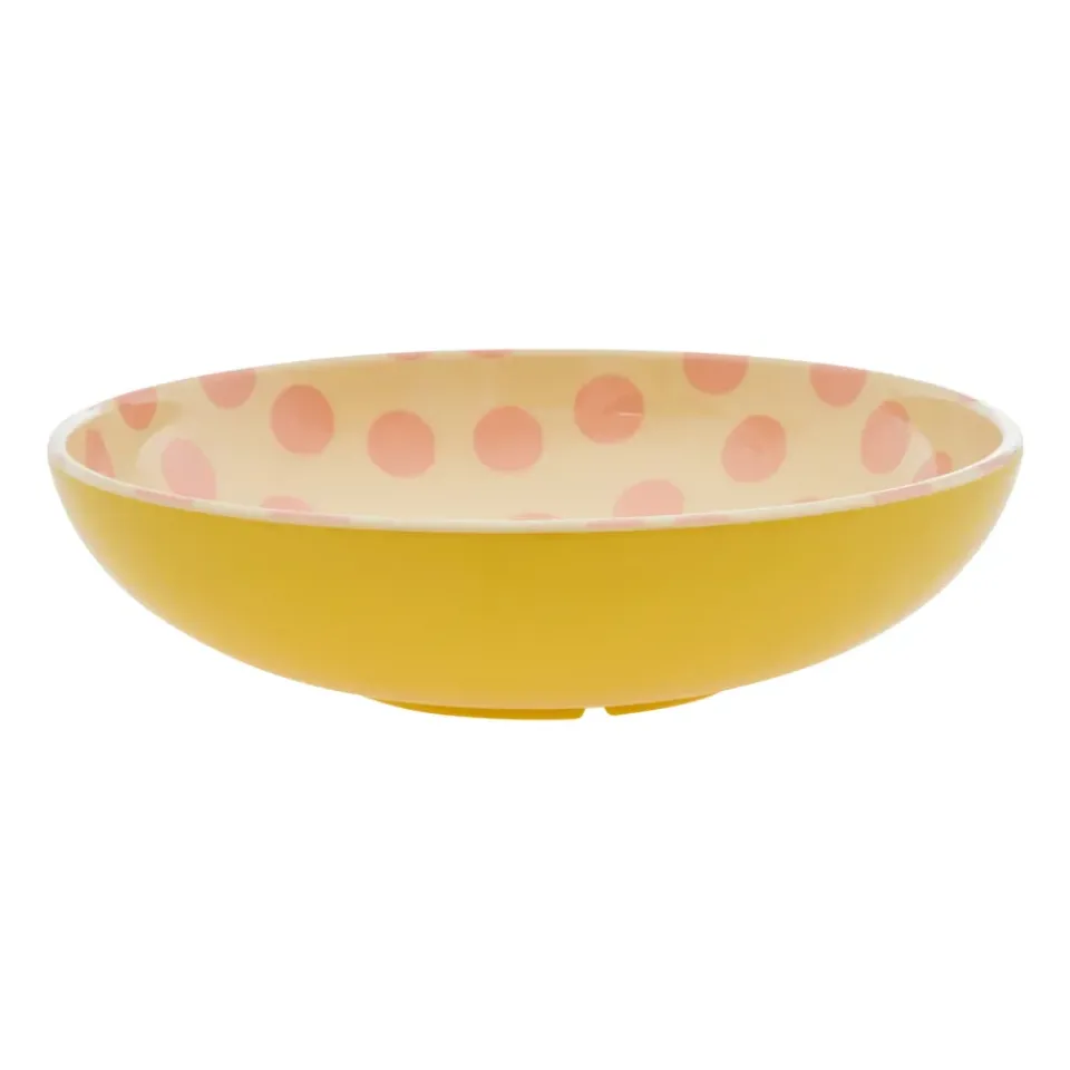 RICE salad bowl melamine Ø29.9 cm, Pink dots-yellow YellowPink Online