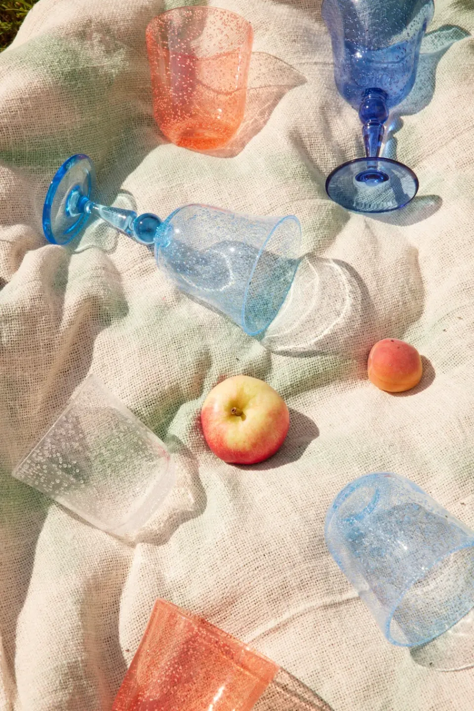 RICE tumbler glass bubble design acrylic 41 cl, Peach Orange Sale