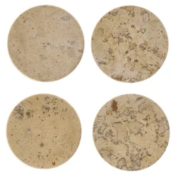 Scandi Living Ridge glass coasters Ø10 cm 4-pack, Marble Brown Sale