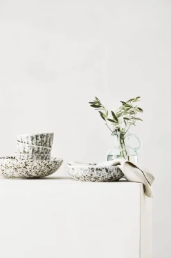 Tell Me More Rivoli salladsbowl medium Ø30 cm, Green splatter WhiteGreen Outlet