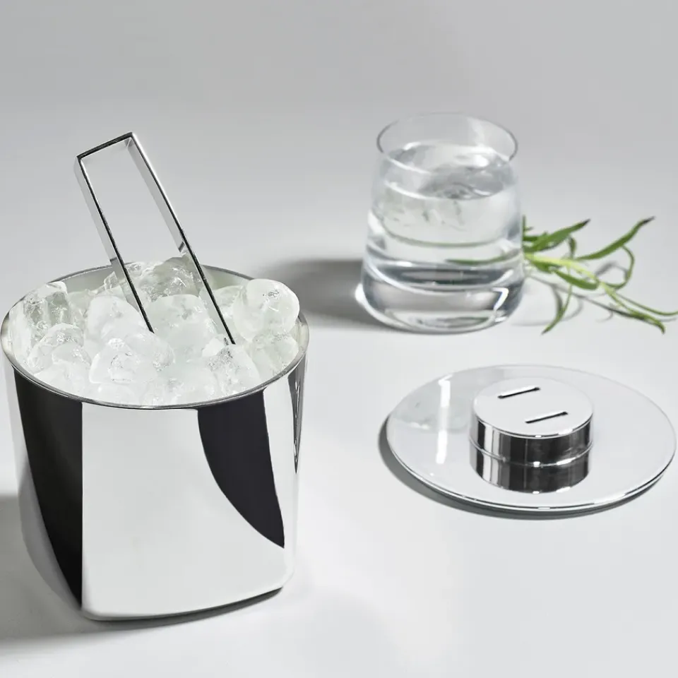 Zone Denmark Rocks ice bucket with pliers, smooth Silver-coloured Outlet