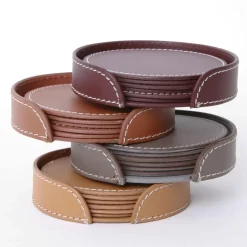 Ørskov coaster 6-pack, cognac Brown Hot