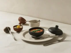 Design House Stockholm Sand bowl with lid M Ø12 cm, clay Black