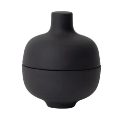 Design House Stockholm Sand bowl with lid S Ø8.2 cm, clay Black Sale