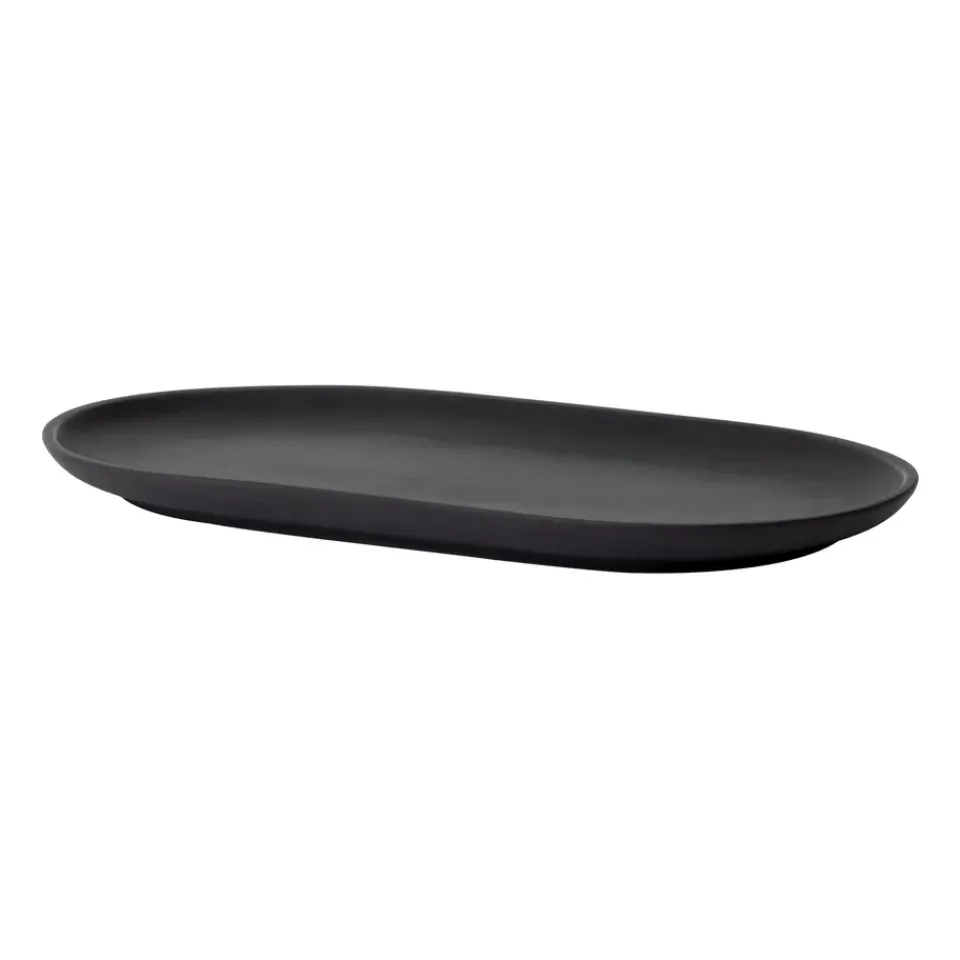 Design House Stockholm Sand plate oval 12.5x20 cm, clay Black