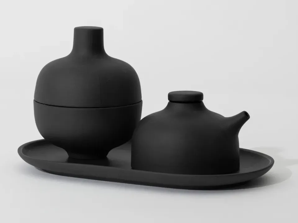 Design House Stockholm Sand soy sauce bottle 12 cl, clay Black Clearance