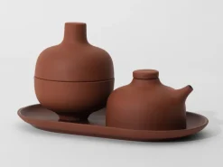 Design House Stockholm Sand soy sauce bottle 12 cl, clay Red Clearance