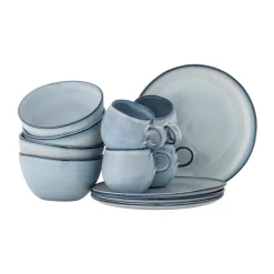 Bloomingville Sandrine breakfast set 12 pieces, Blue Outlet