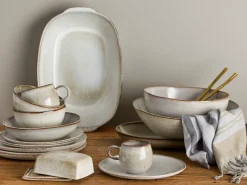 Bloomingville Sandrine Dinnerware Set 12 Pieces, Nature White Clearance