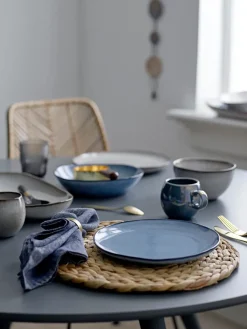 Bloomingville Sandrine Dinnerware Set 12 Pieces, Blue Outlet