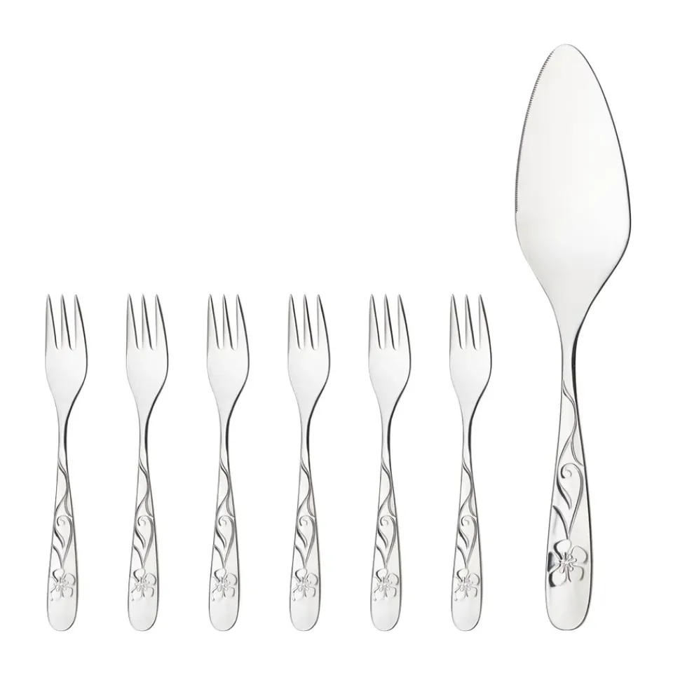 Hardanger Bestikk Sanna cake set, 7 pieces Silver-coloured Best