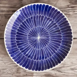 Götefors Porslin Selma plate feathers Ø 21 cm, 21 cm Blue
