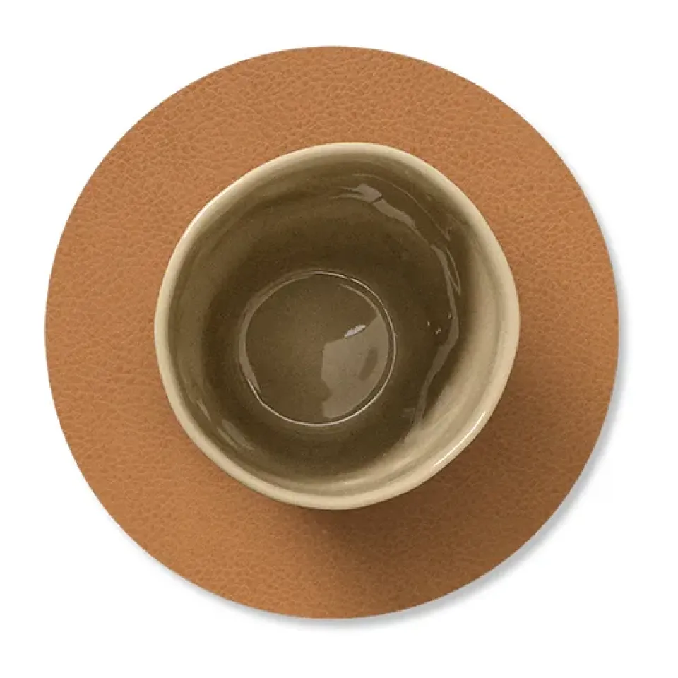 LIND DNA Serene coaster circle Ø10 cm, Nature BrownOrange Hot