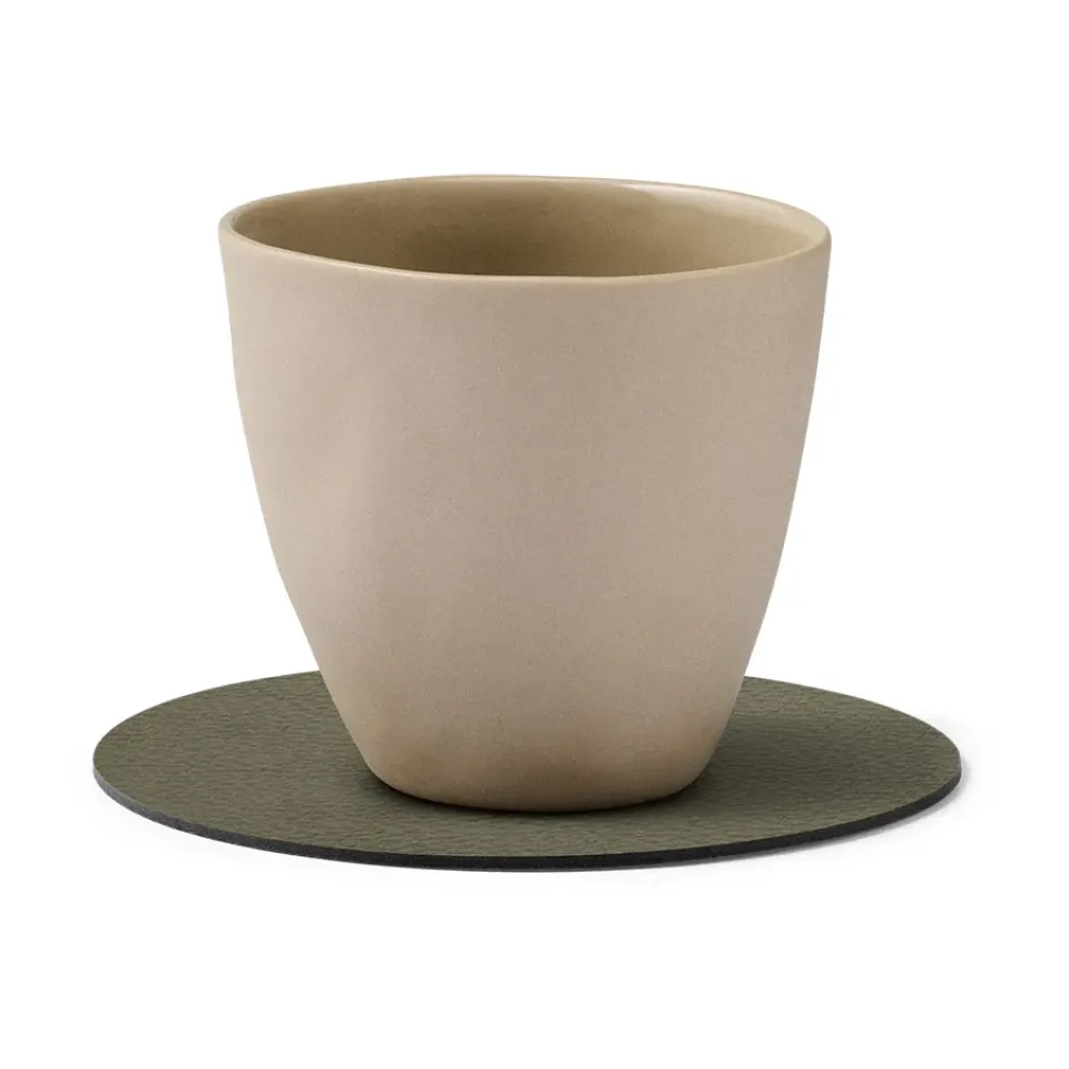 LIND DNA Serene coaster circle Ø10 cm, Moss Green Discount