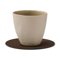 LIND DNA Serene coaster circle Ø10 cm, Hazel Brown New