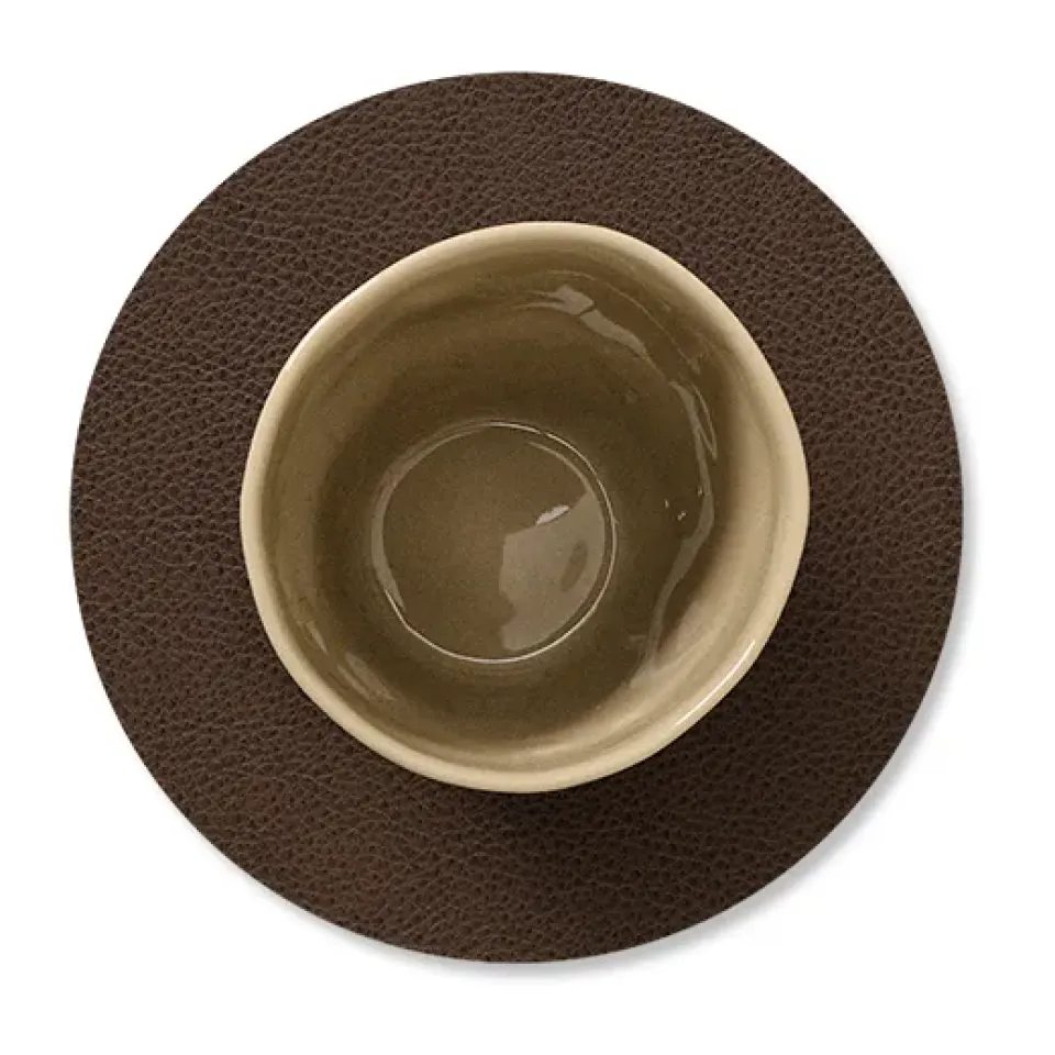 LIND DNA Serene coaster circle Ø10 cm, Hazel Brown New
