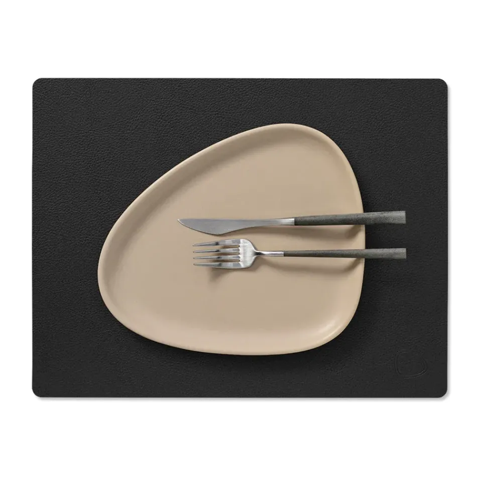 LIND DNA Serene placemat square M 26.5x34.5 cm, Black Clearance