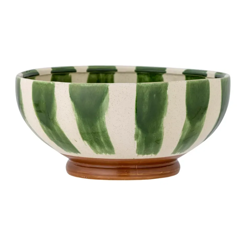 Bloomingville Shakti serving bowl Ø26 cm, Green-white GreenWhiteBrown Clearance