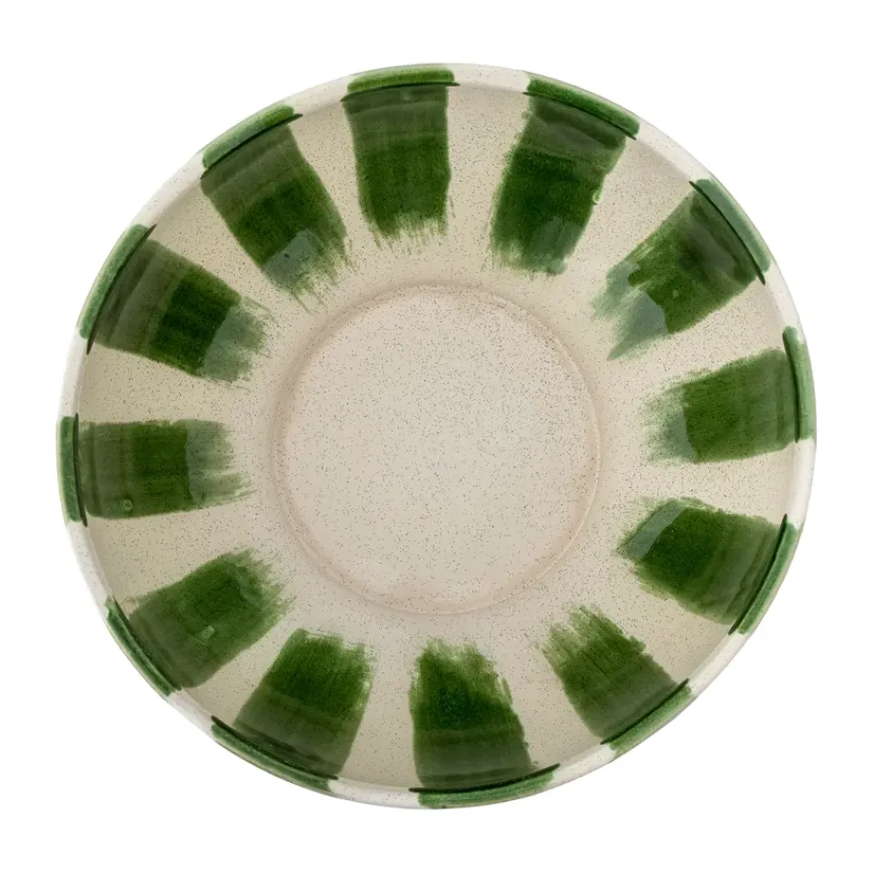Bloomingville Shakti serving bowl Ø26 cm, Green-white GreenWhiteBrown Clearance