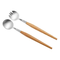 Dorre Sico salad cutlery 28 cm, Stainless steel-Acacia Silver-colouredBeige Sale