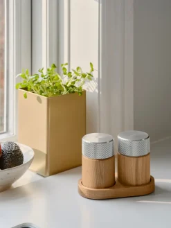 Gejst Sina salt and pepper mill 6 cm, Oak-steel Beige New