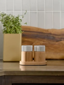 Gejst Sina salt and pepper mill 6 cm, Oak-steel Beige New