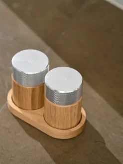 Gejst Sina salt and pepper mill 6 cm, Oak-steel Beige New