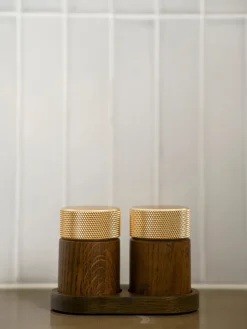 Gejst Sina salt and pepper mill 6 cm, Dark ash-brass Brown Hot