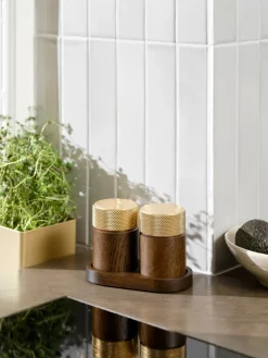 Gejst Sina salt and pepper mill 6 cm, Dark ash-brass Brown Hot