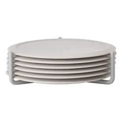 Zone Denmark Singles coaster 6-pack with holder, Warm Grey Best