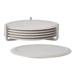 Zone Denmark Singles coaster 6-pack with holder, Warm Grey Best