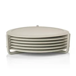 Zone Denmark Singles coaster 6-pack with holder, mud Grey Discount