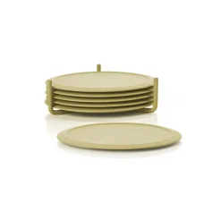 Zone Denmark Singles coaster 6-pack with holder, Leek Green Hot