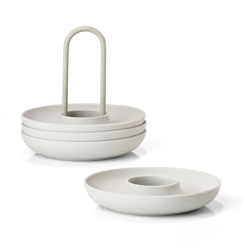 Zone Denmark Singles egg cup 4-pack with holder, Warm Grey Outlet