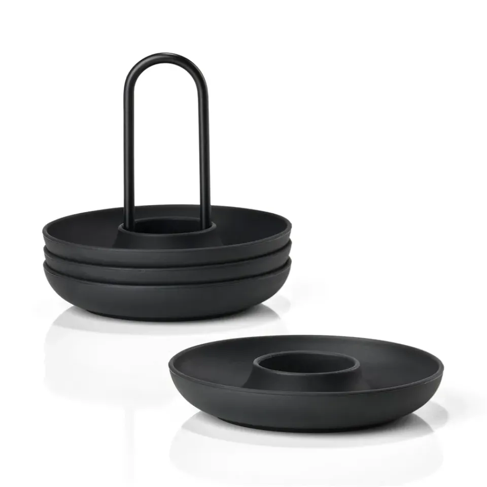Zone Denmark Singles egg cup 4-pack with holder, Black Outlet